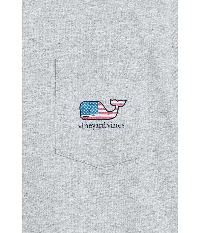 Футболка с принтом кита Flag Whale Vineyard Vines Kids, Grey Heather — фото 3