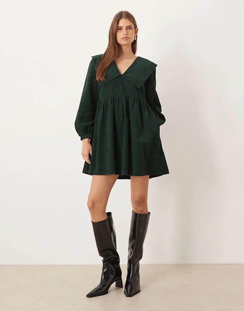 

Платье-рубашка мини-фасон Nobody's Child Cassis темно-зеленого цвета