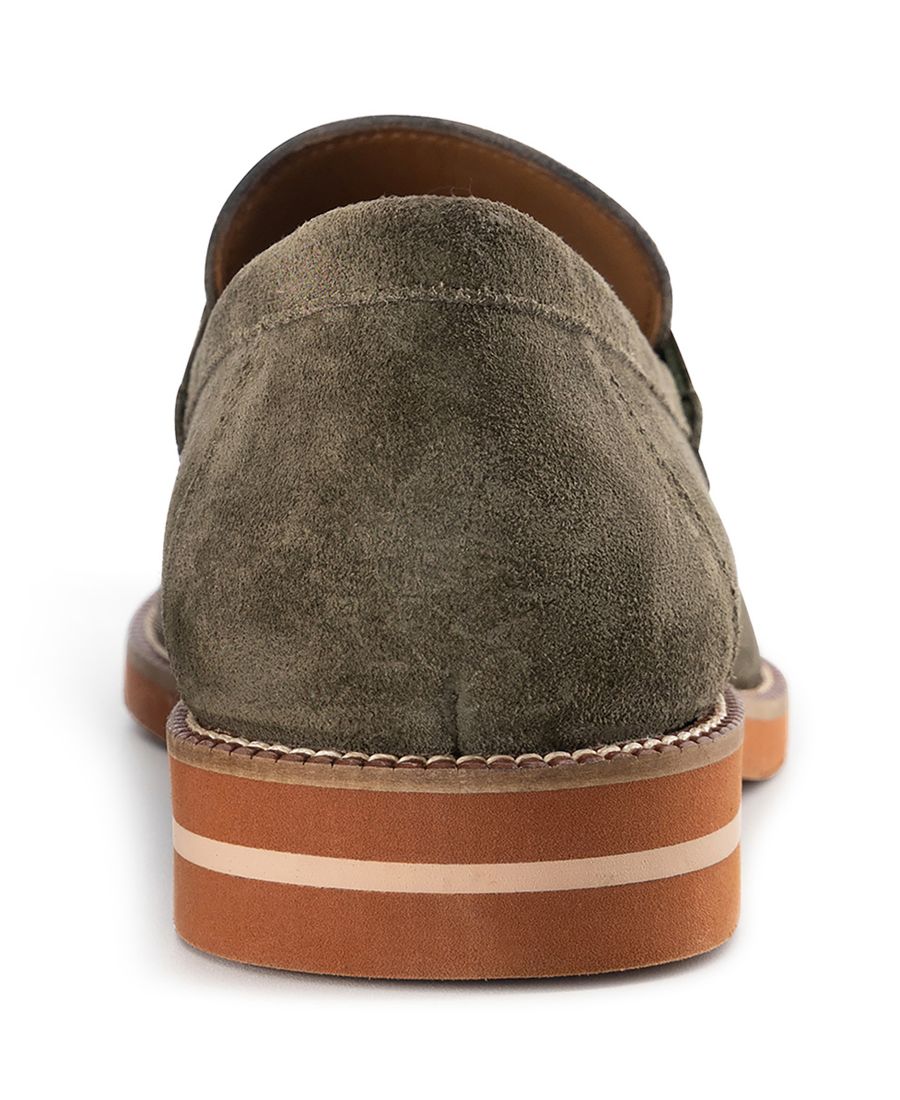 Мужские лоферы Brighton Penny без шнурков Anthony Veer, Olive suede — фото 3