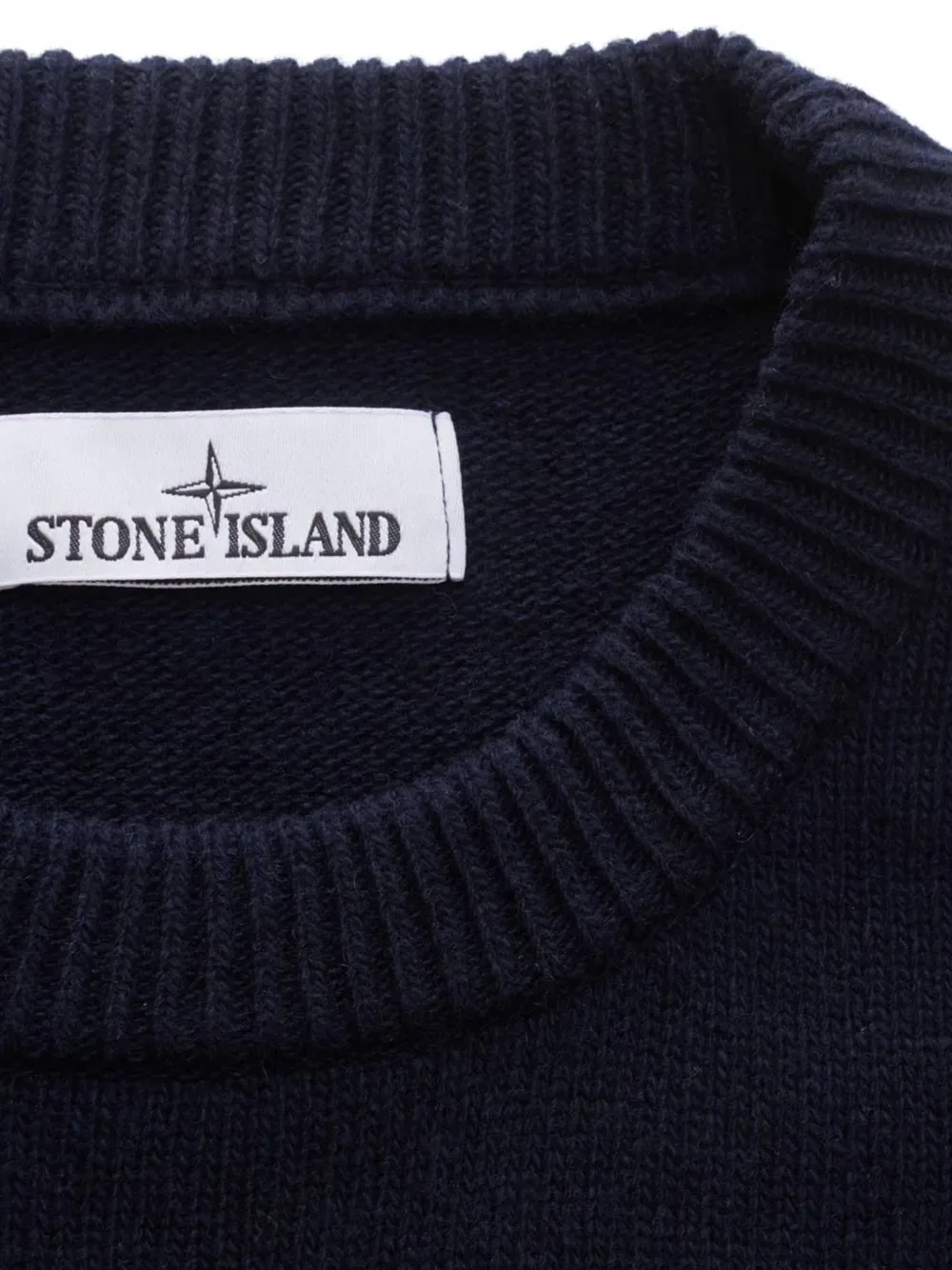 Свитер с нашивкой и круглым вырезом Stone Island, синий — фото 3