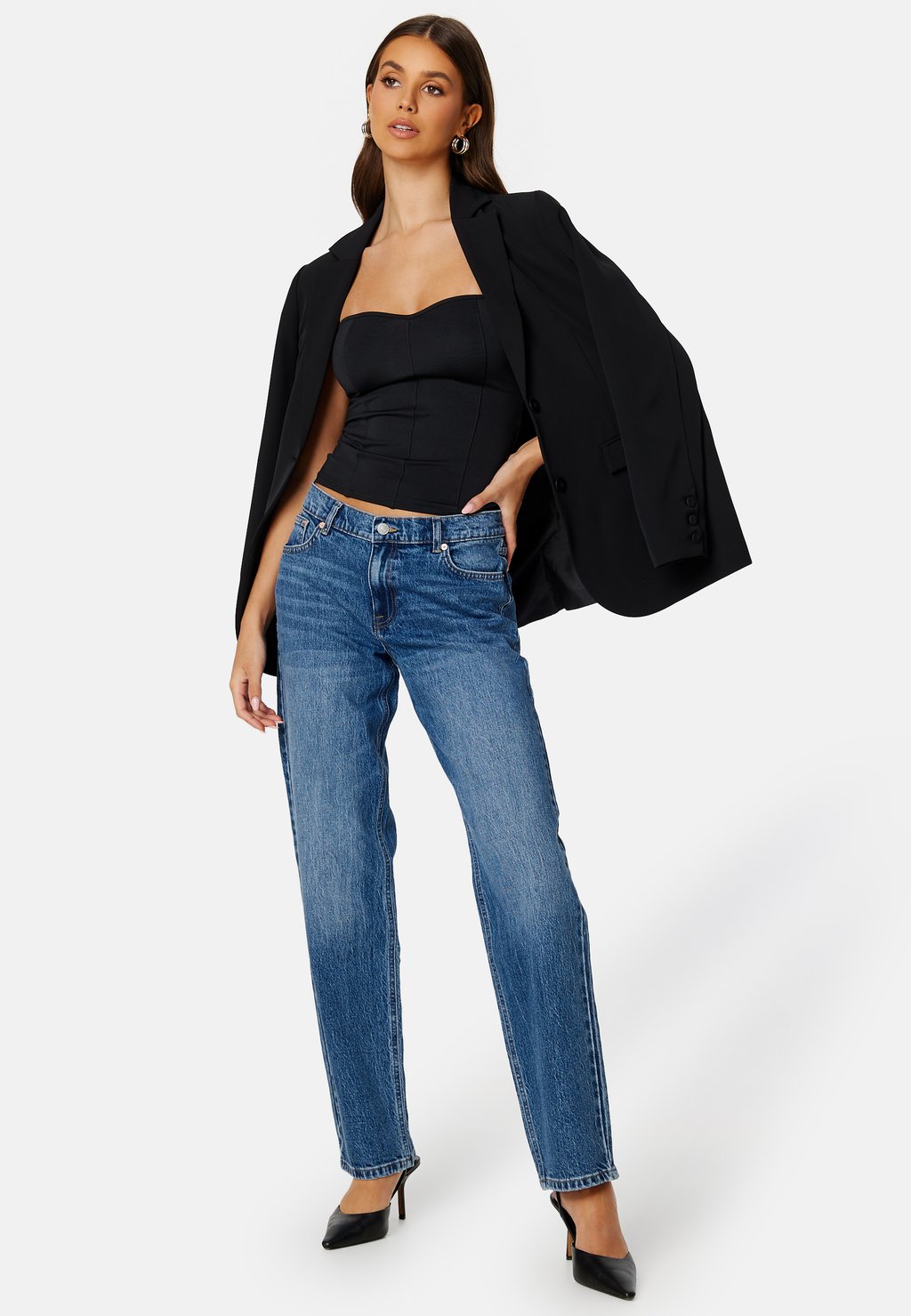 

Джинсы прямого кроя LOW WAIST STRAIGHT JEANS Bubbleroom, синий