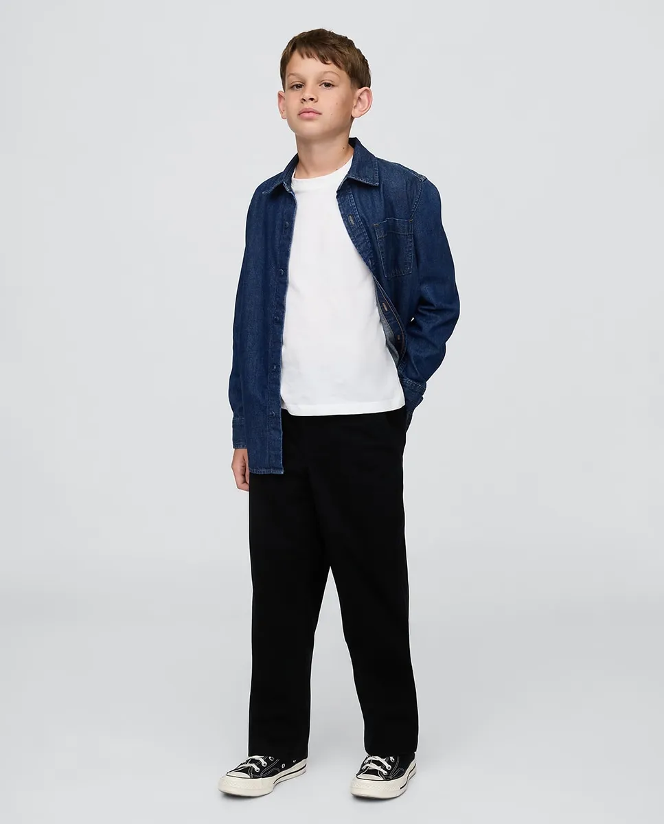 

Свободные и удобные детские брюки Gap, черный