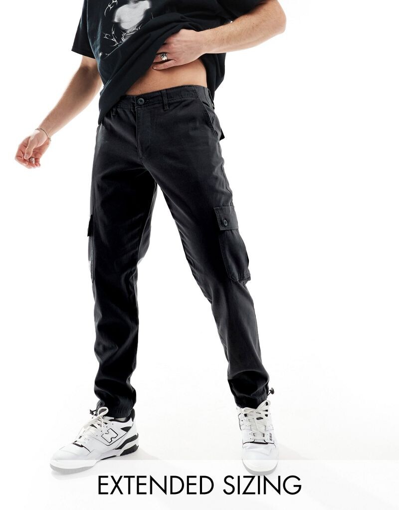 

Черные зауженные брюки карго ASOS DESIGN
