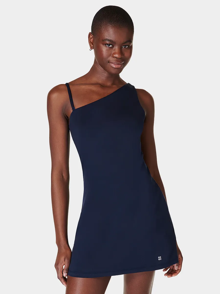 

Асимметричное платье с круглым вырезом Sweaty Betty, темно-синий
