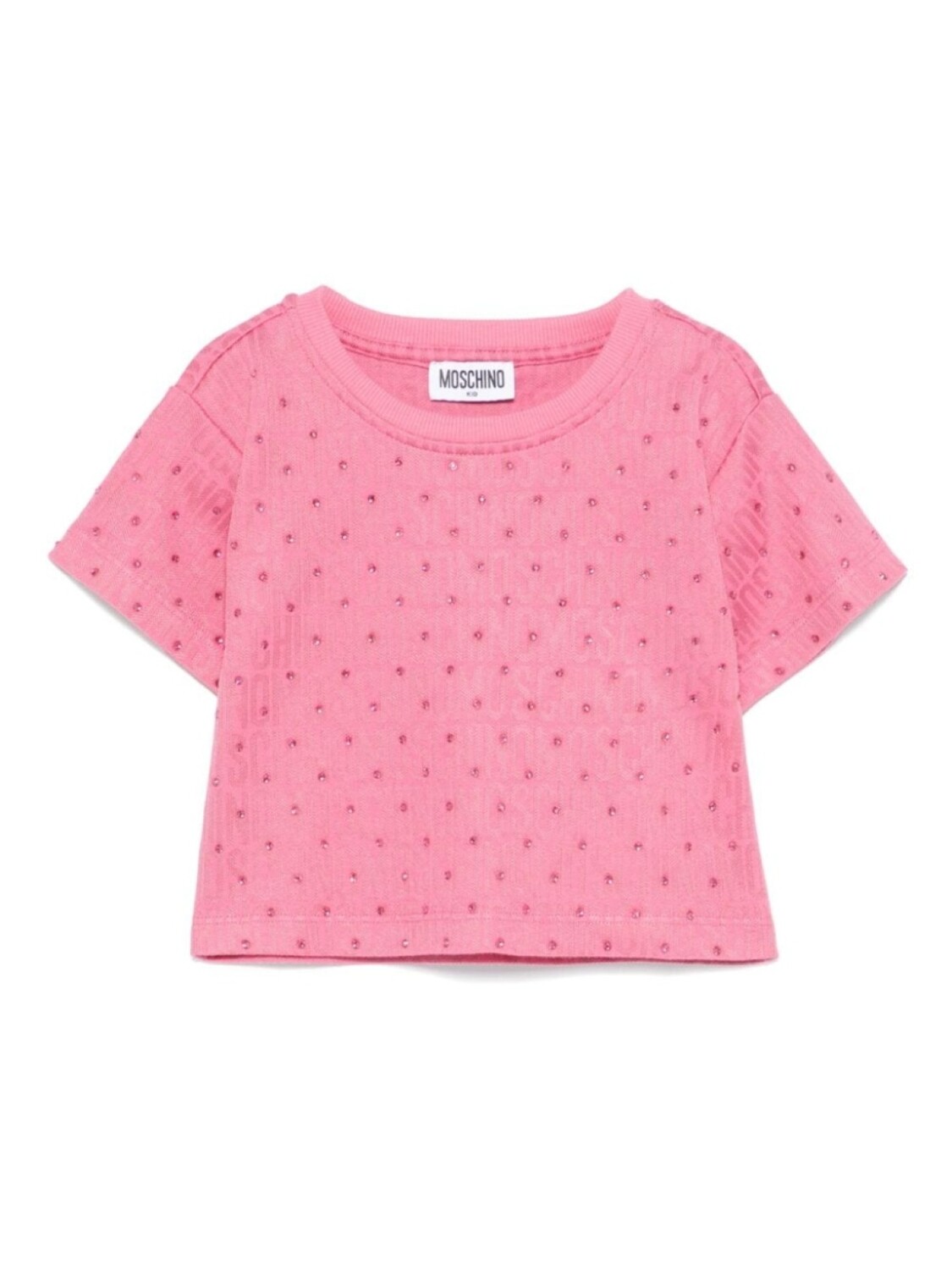 

Moschino Kids футболка со стразами, розовый