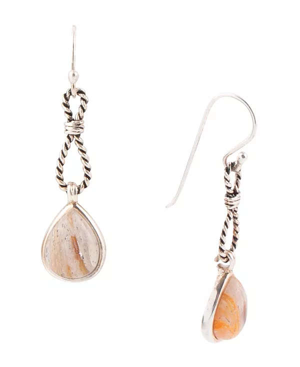 

Серьги-Капли из натурального дерева и серебра 925 пробы Astro Barse, gray