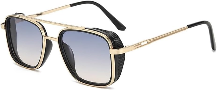 

Винтажные солнцезащитные очки для женщин и мужчин, металлическая оправа, градиентный панк-стиль, солнцезащитные очки для мужчин, для активного отдыха, вождения, защита от УФ-излучения UV400 KTUCN, Blue Yellow