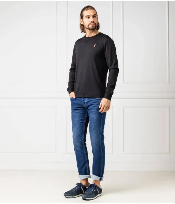 Лонгслив custom slim fit Polo Ralph Lauren, черный — фото 2