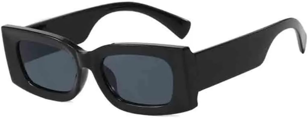 

Модные солнцезащитные очки в винтажной оправе для девочек, для активного отдыха и путешествий, прямоугольные солнцезащитные очки, очки с защитой от УФ-излучения UV400 VVTWSSW, Black Gray