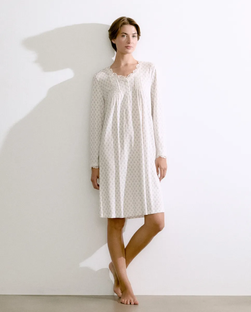 

Женская ночная рубашка из хлопка с принтом Énfasis, синий