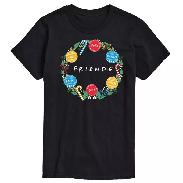 

Футболка с логотипом Men'S Friends и графическим венком Licensed Character, черный