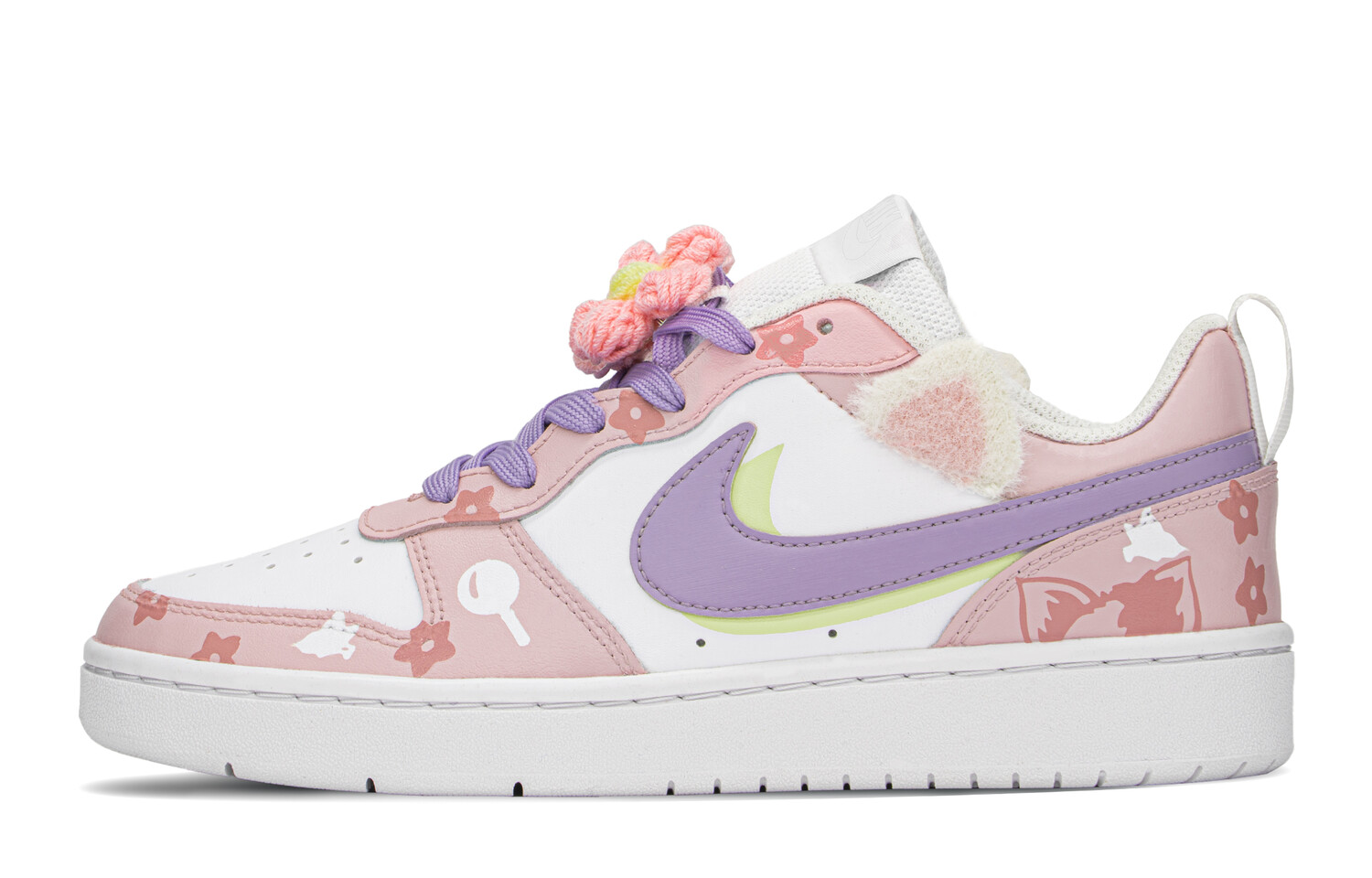 

Кроссовки Nike Court Borough Skateboard Shoes Women's Low-Top Purple/Pink White