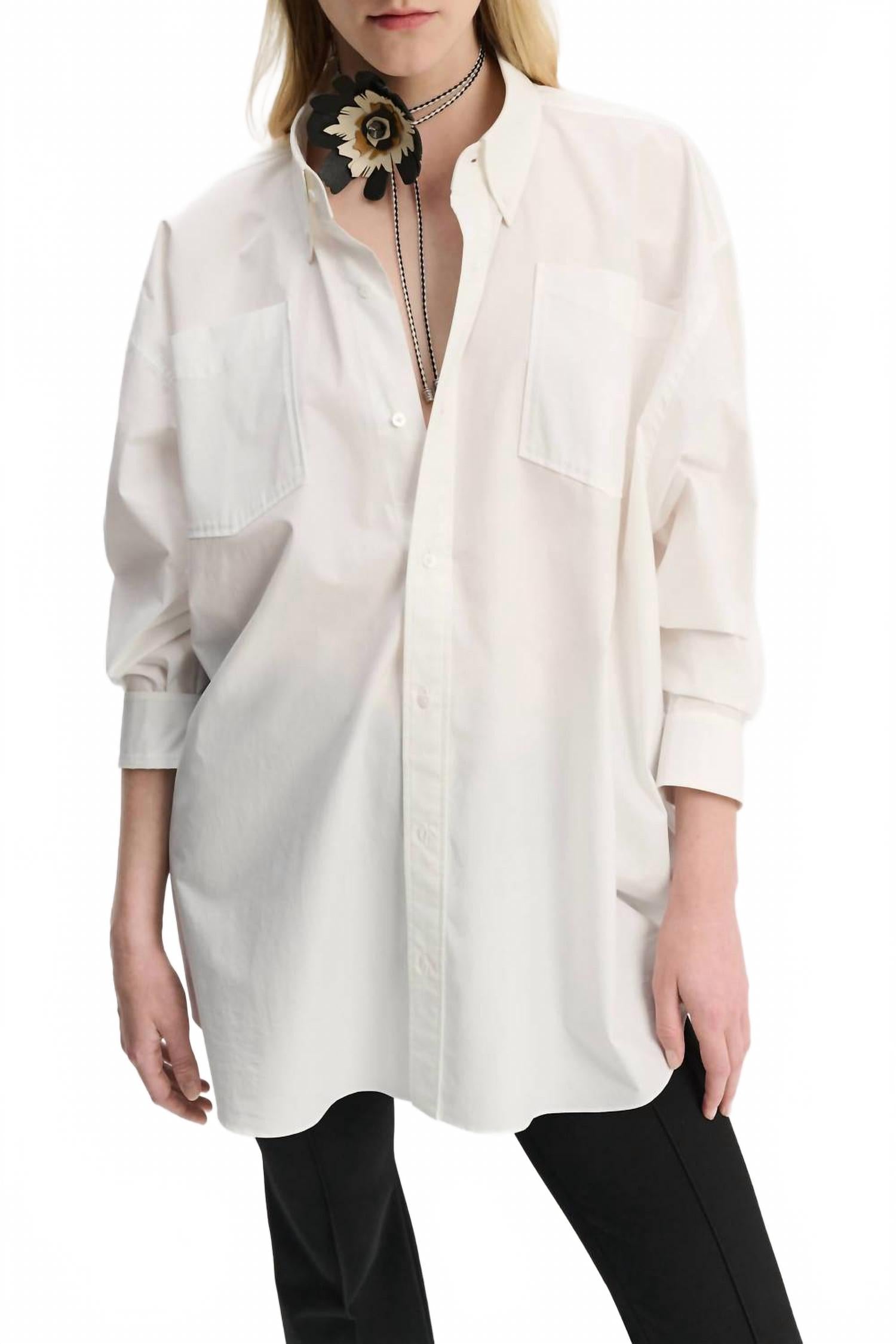

Блузка Poplin Power oversize чисто-белого цвета Dorothee Schumacher, Pure White