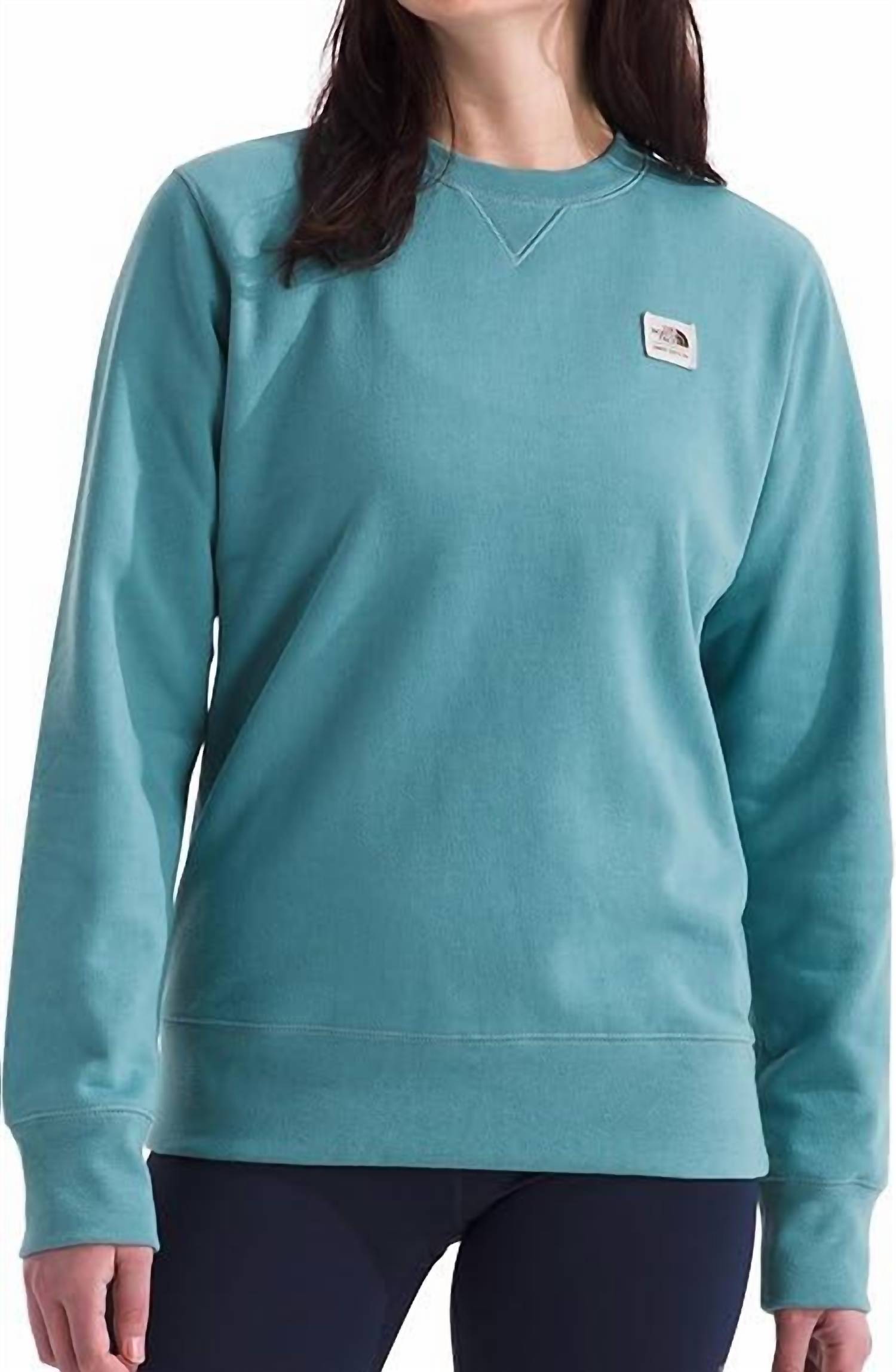 

The North Face Свитшот Heritage Patch Creweeck Top в цвете «водорослиный синий»