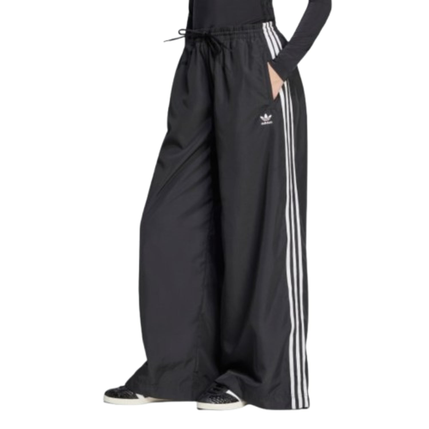 (WMNS) Спортивные брюки Adidas adicolor Firebird Oversized 'Black White' — фото 2