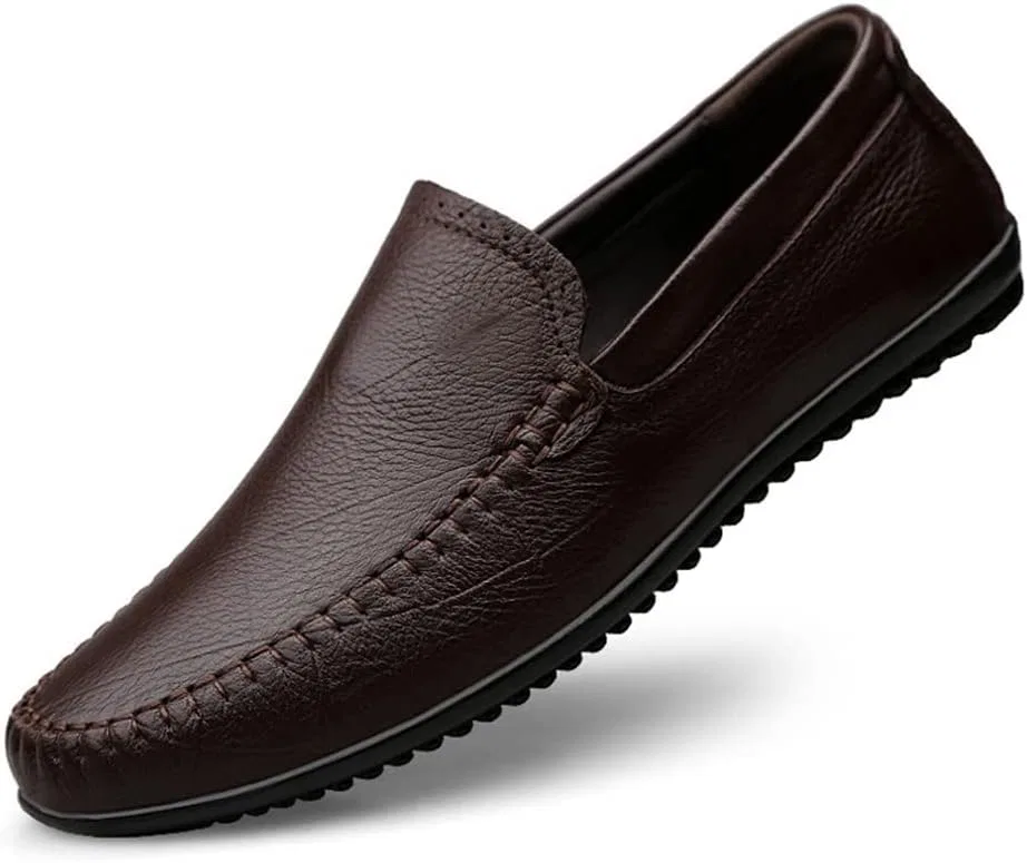 Мужские лоферы, кожаные, Darkbrown ZAIHU
