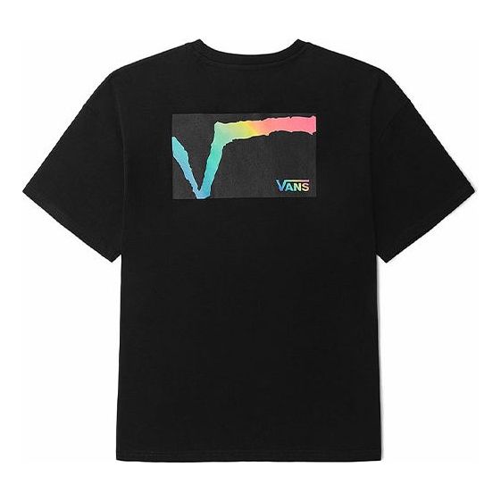 

Футболка Vans Rainbow Funny Logo Loose Round Neck Short Sleeve Couple Style Black VN0A5H84BLK, черный
