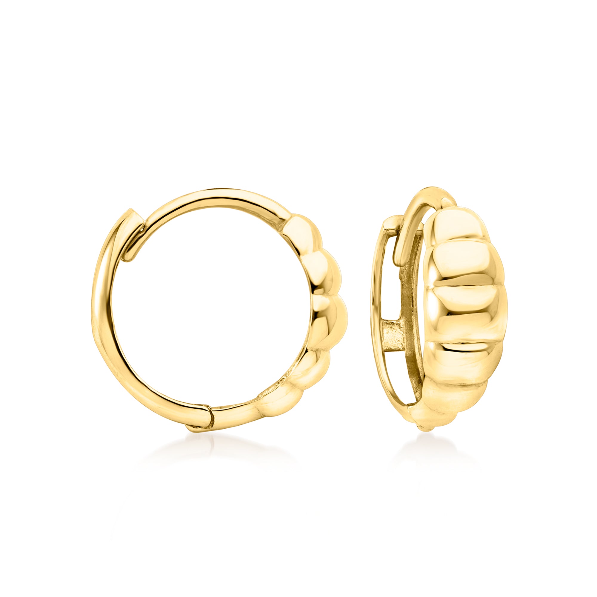 

Серьги-кольца RS Pure от Ross-Simons из итальянского 14-каратного желтого золота с ребристым узором Rs Pure, 0.50 In