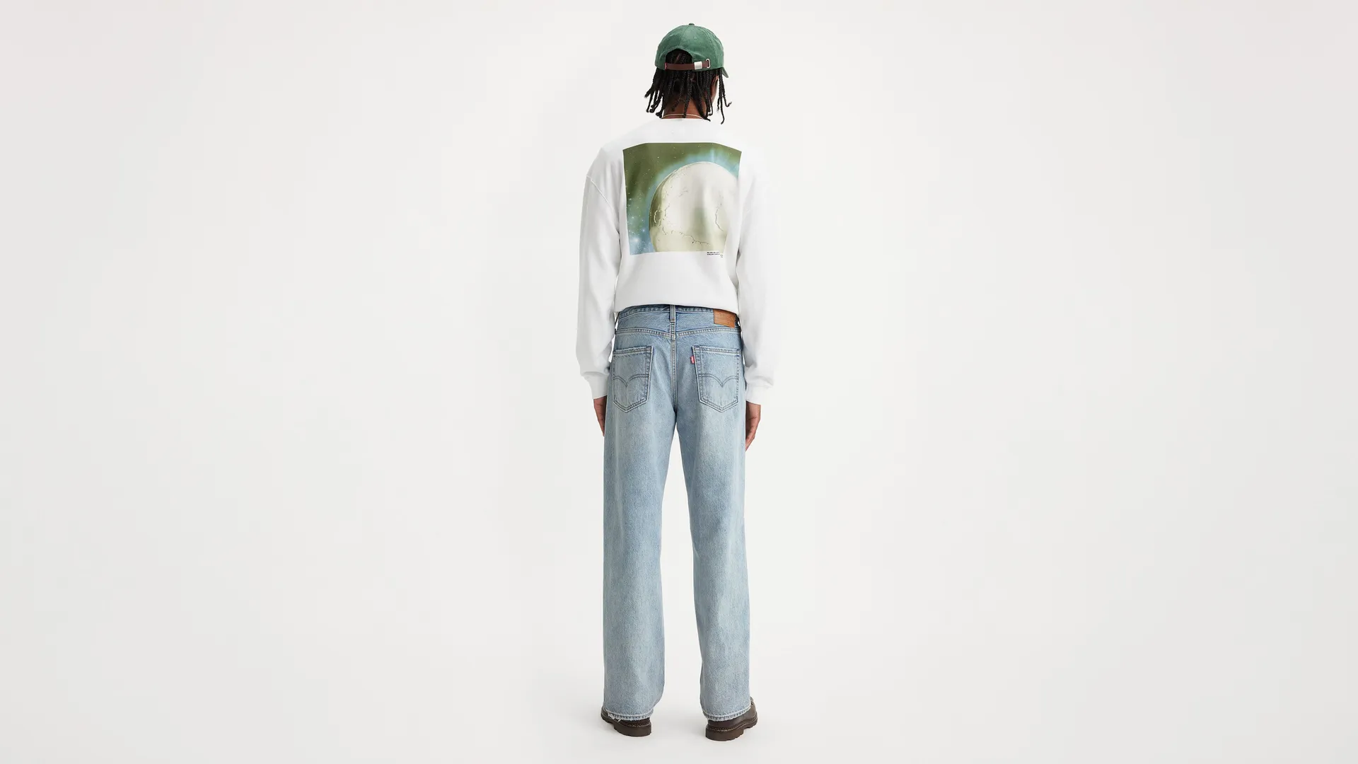 568 свободные прямые мужские джинсы Levi's, цвет Baby Blue Essentials - Light Wash — фото 3