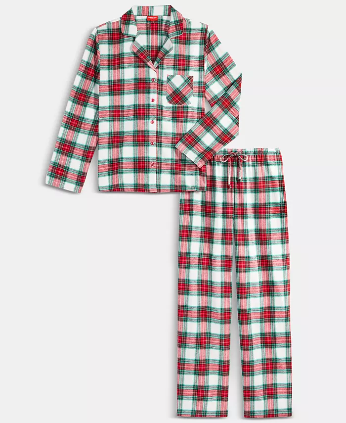 

Женский пижамный комплект из хлопка Merry Plaid Holiday Lane, белый