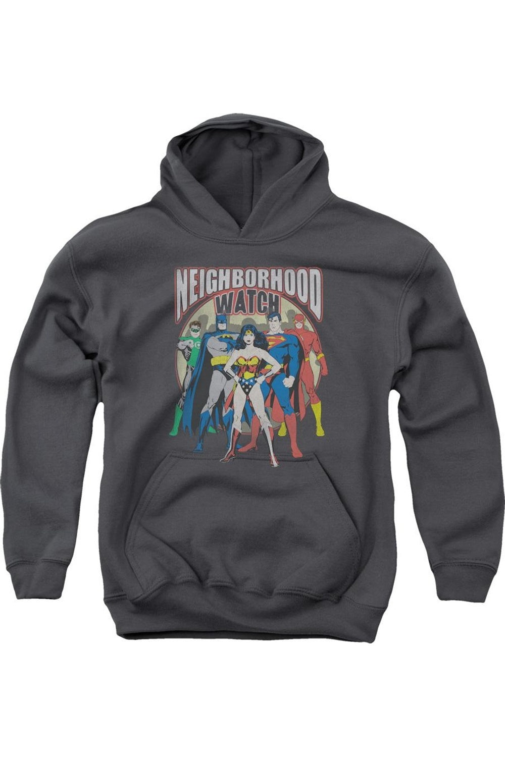 

Молодежная толстовка с капюшоном Justice League of America Neighborhood Watch Gildan, Charcoal