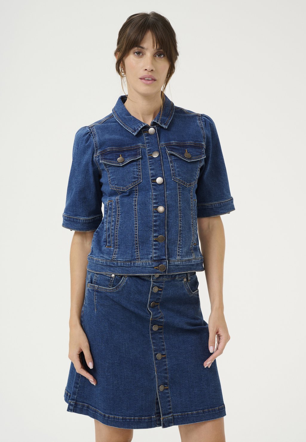 

Джинсовая куртка CUDEVA AMI Culture, цвет Medium Blue Wash