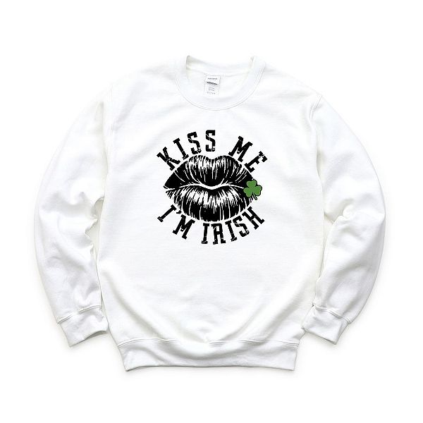 

Свитшот Kiss me irish lips Simply Sage Market, White