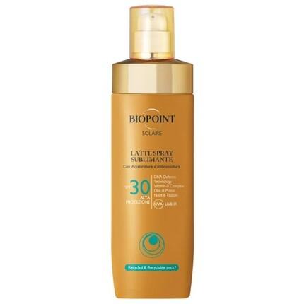 

Biopoint Solaire Sun Milk Spray Spf 30 с ускорителем загара, антиоксидантным действием и увлажняющим эффектом 250 мл