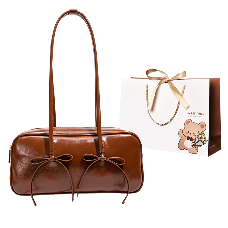 

ERANGBEAR Женская наплечная сумка PU разноцветная, Brown
