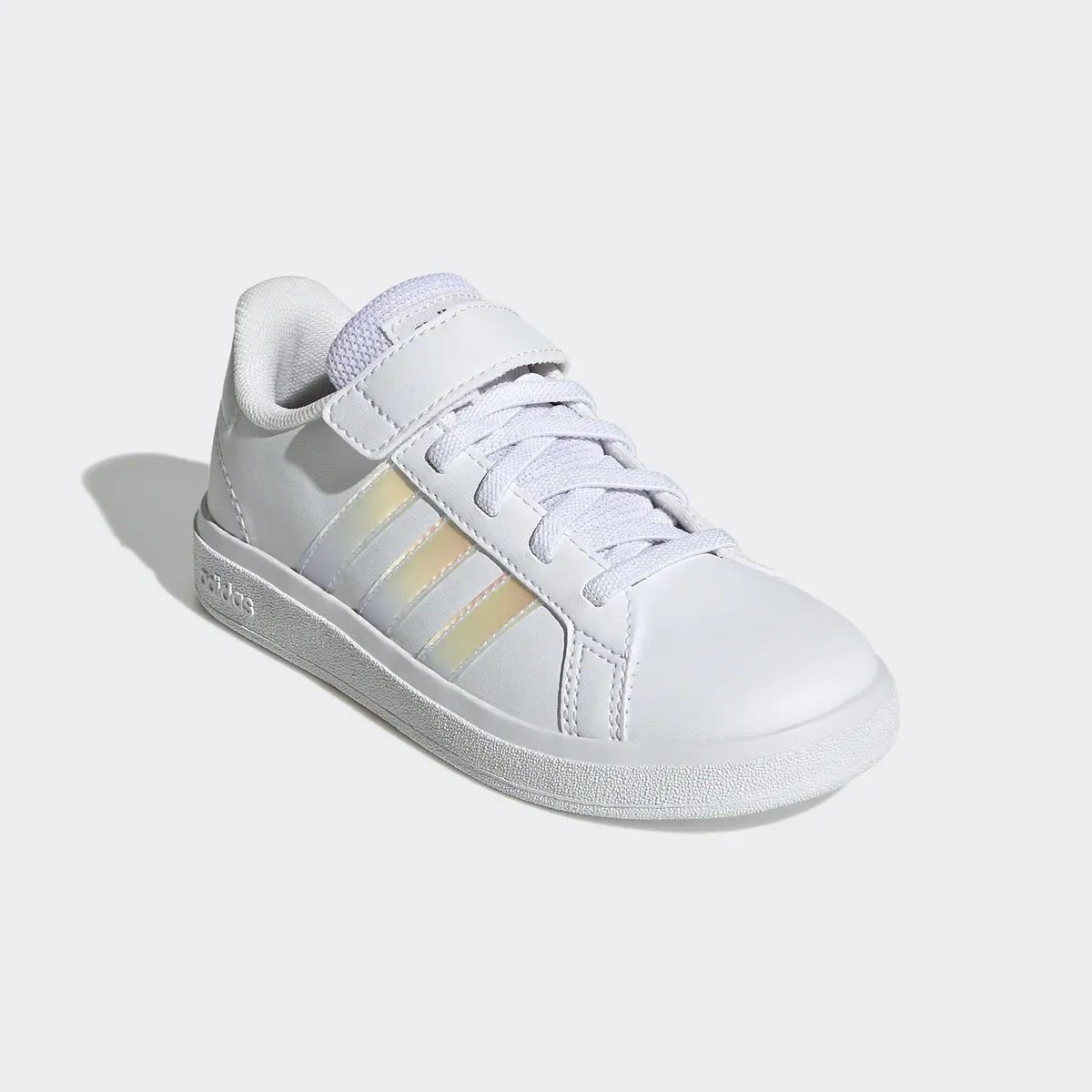 

Кроссовки Adidas Sportswear "GRAND COURT LIFESTYLE COURT ELASTIC LACE AND TOP STRAP", дизайн по стопам суперзвезды Adidas, белый