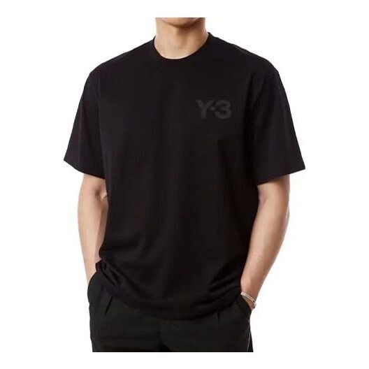 

Футболка men's y-3 solid color casual short sleeve black Adidas, черный