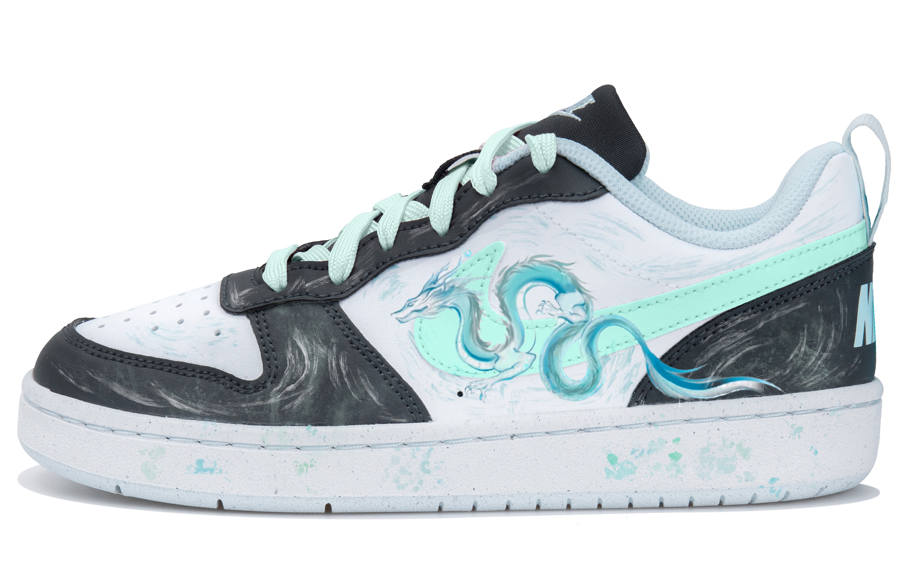 

Подростковые кроссовки для скейтбординга Court Borough Low Recraft Bg Nike, белый/синий/черный