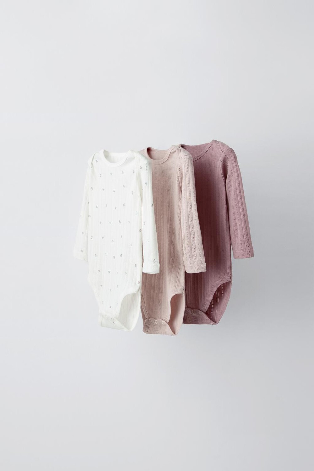 

Упаковка из 3 боди с длинными рукавами и принтом ZARA, розовый