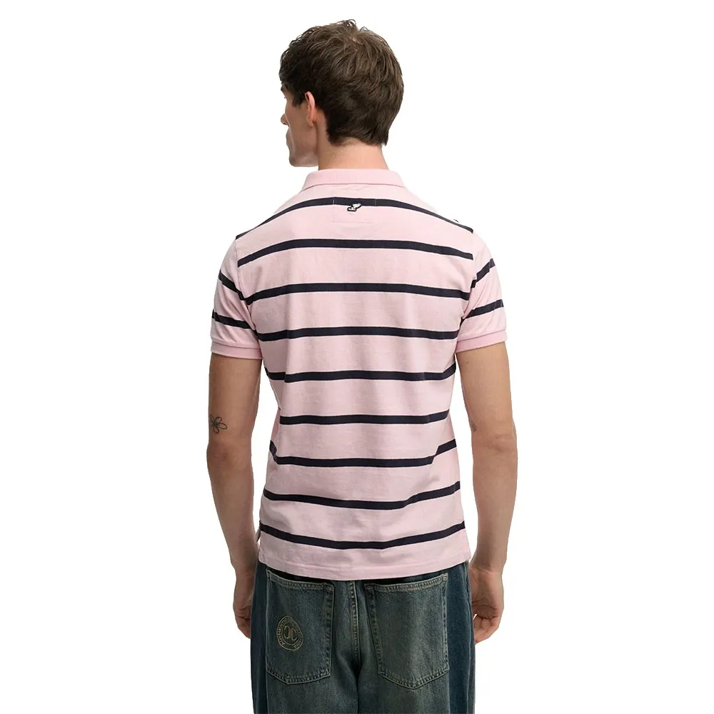 Футболка-поло Superdry Vintage Stripe с коротким рукавом, розовый — фото 2