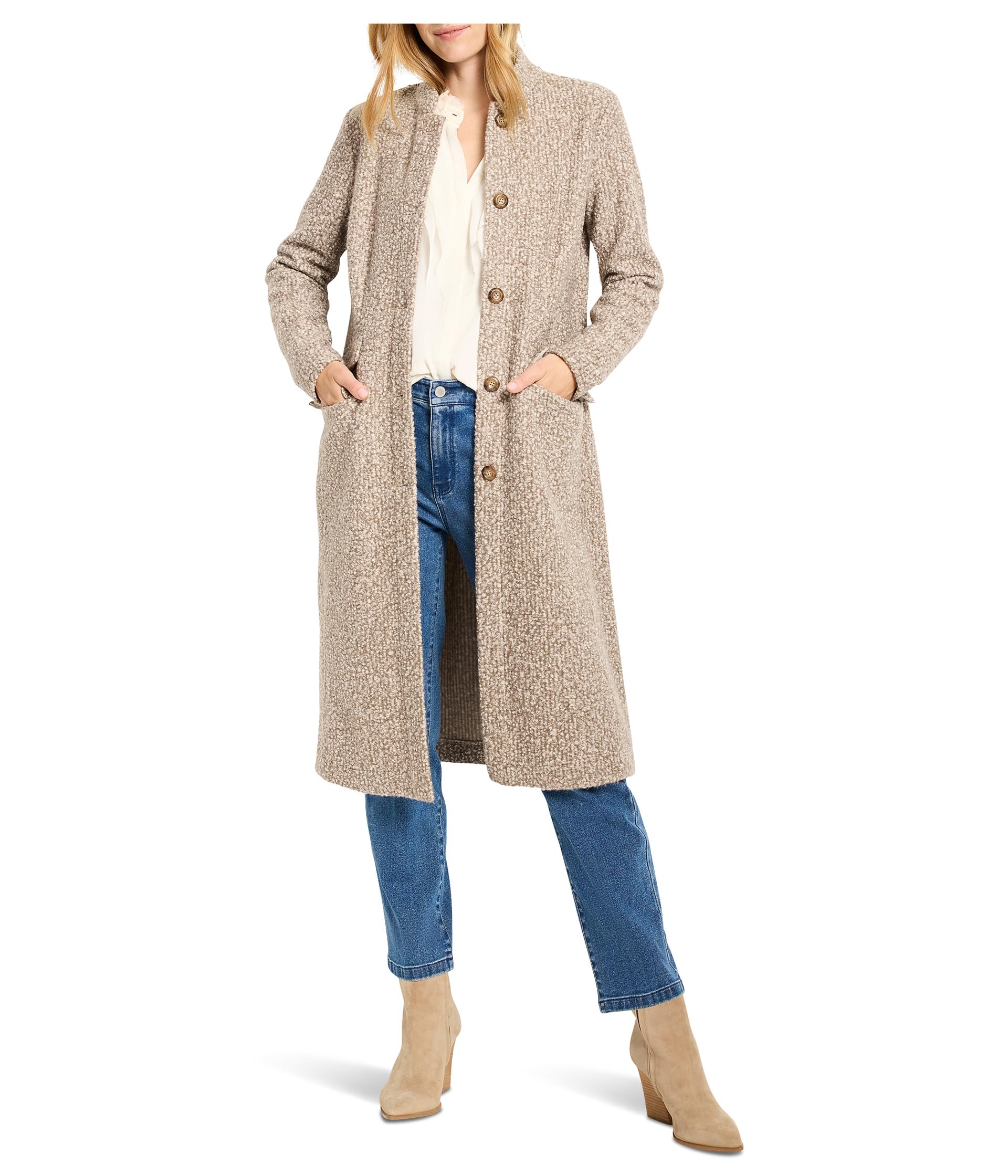 

Пальто NIC+ZOE Sherpa Tweed Knit Topcoat, цвет Neutral Multi