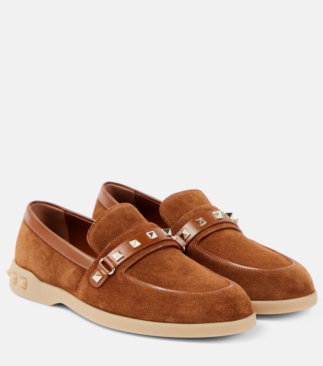 Замшевые мокасины Leisure Flows Valentino Garavani, Tan Brown