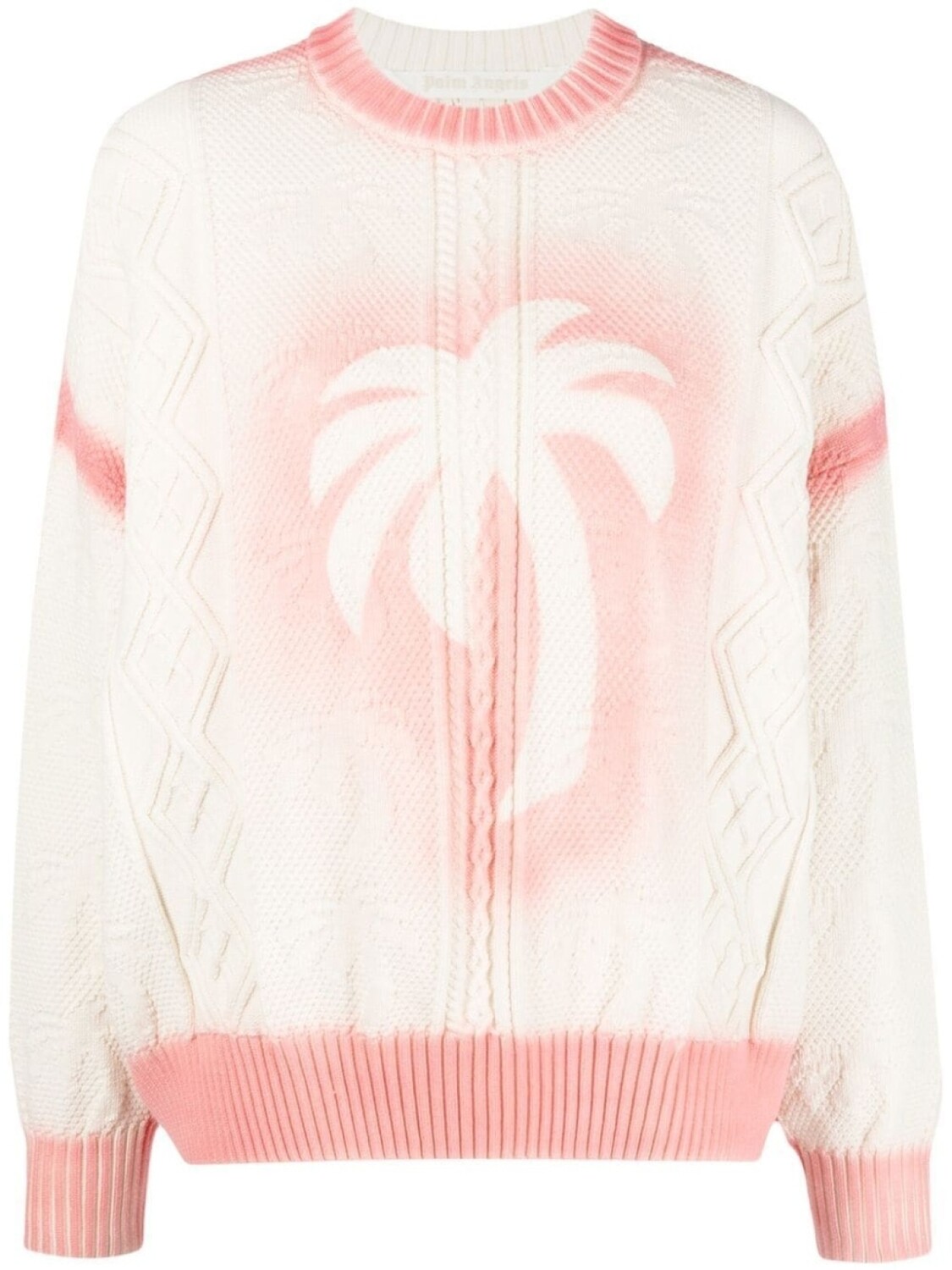 

Palm Angels джемпер Sprayed Palm фактурной вязки, белый