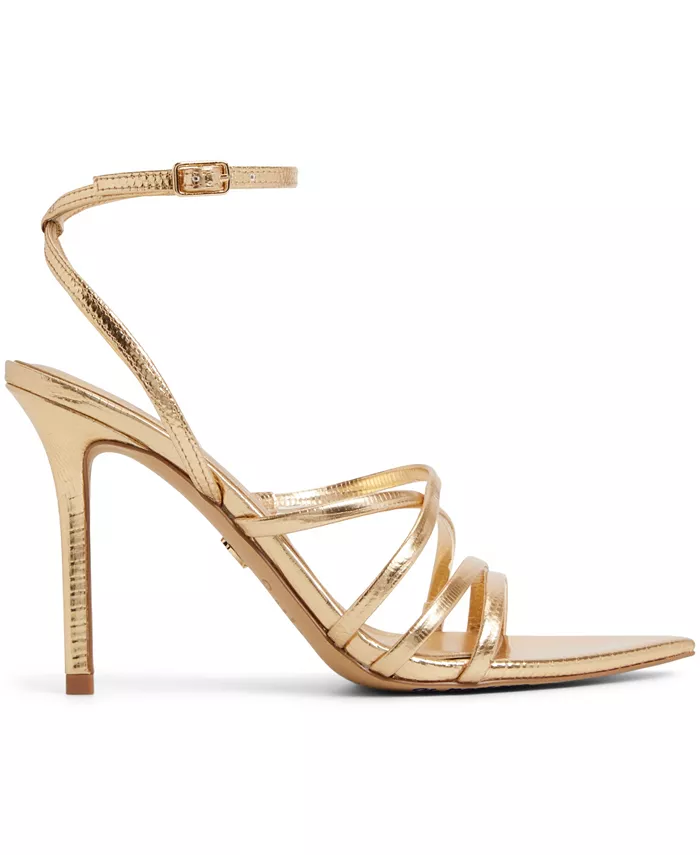 Женские босоножки Solania на каблуке с ремешками ALDO, золотой — фото 4