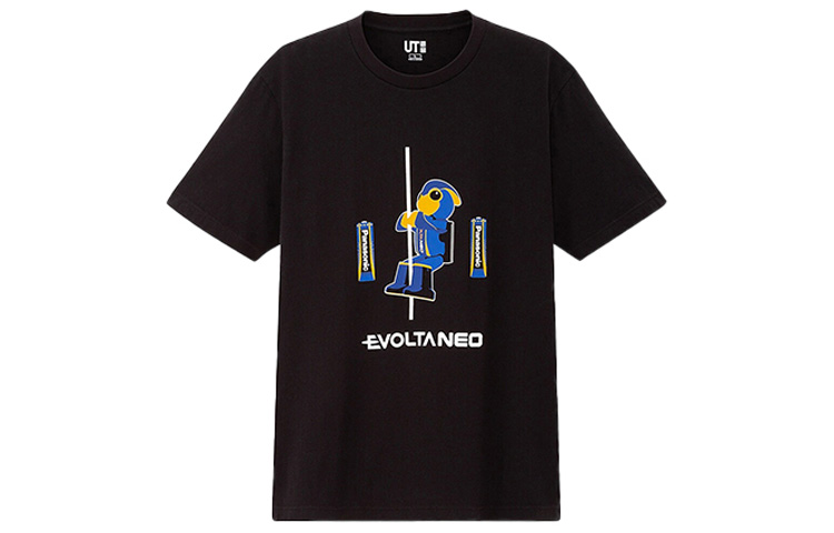Футболка прямая унисекс черная UNIQLO