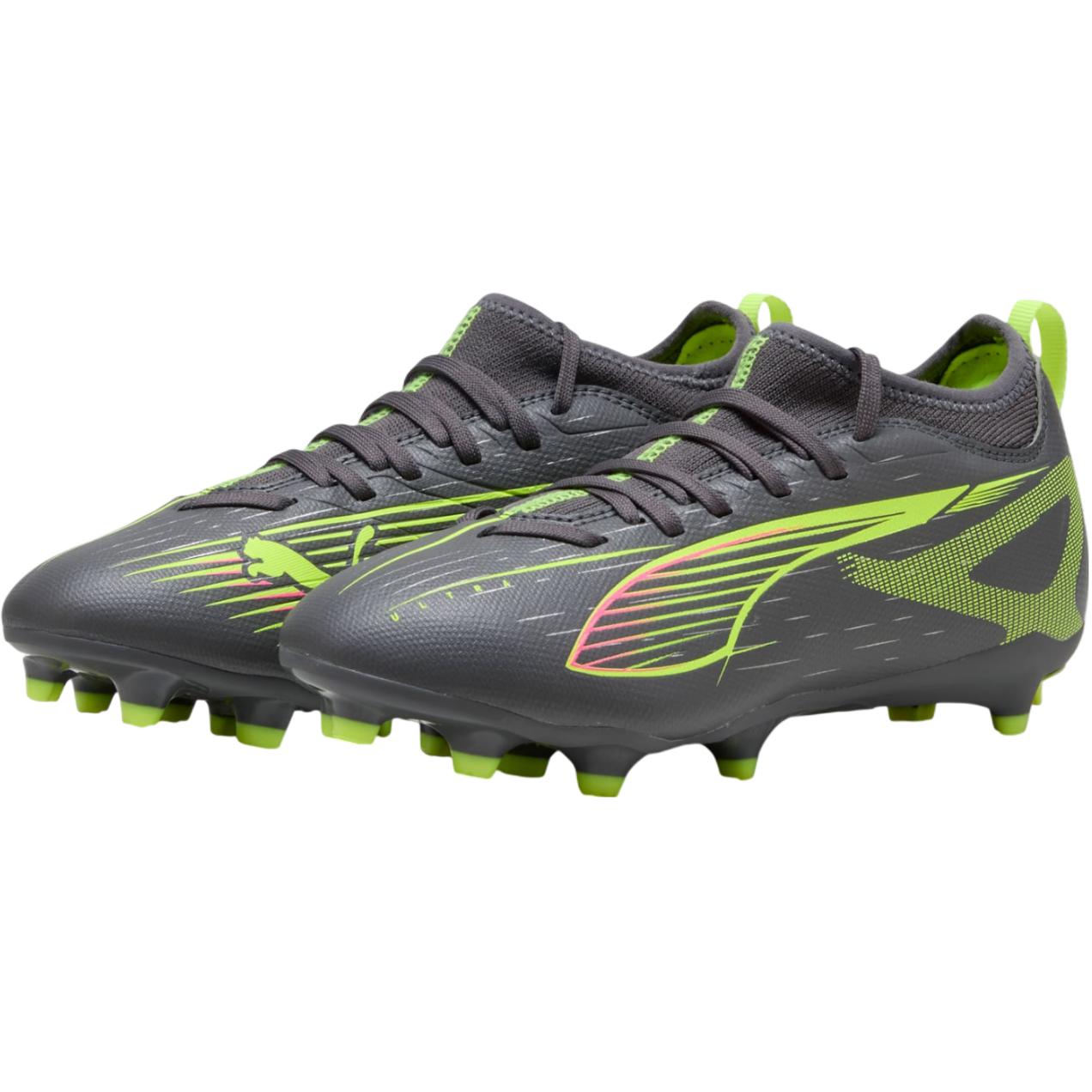 PUMA Ультра 5 Match устойчивые к истиранию низкие детские футбольные бутсы Silver Yellow для подростков — фото 4