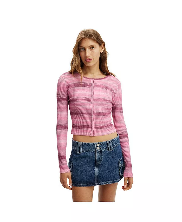 

Женский кардиган Everfine из ребристой пряжи COTTON ON, розовый