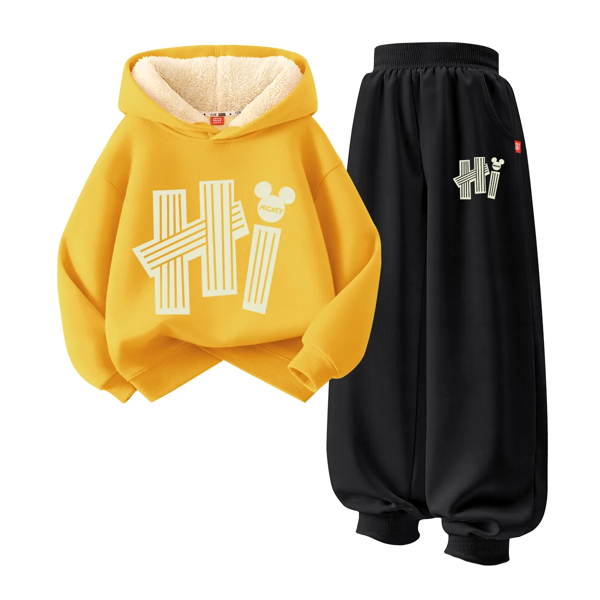 Детская толстовка с капюшоном для спорта и отдыха Disney, [Thickened and Fleece-Lined]Dihalo Ginger+Dihalo K Black
