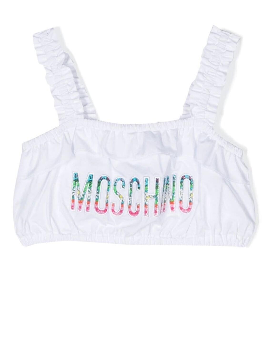 

Moschino Kids топ бикини с вышитым логотипом, белый