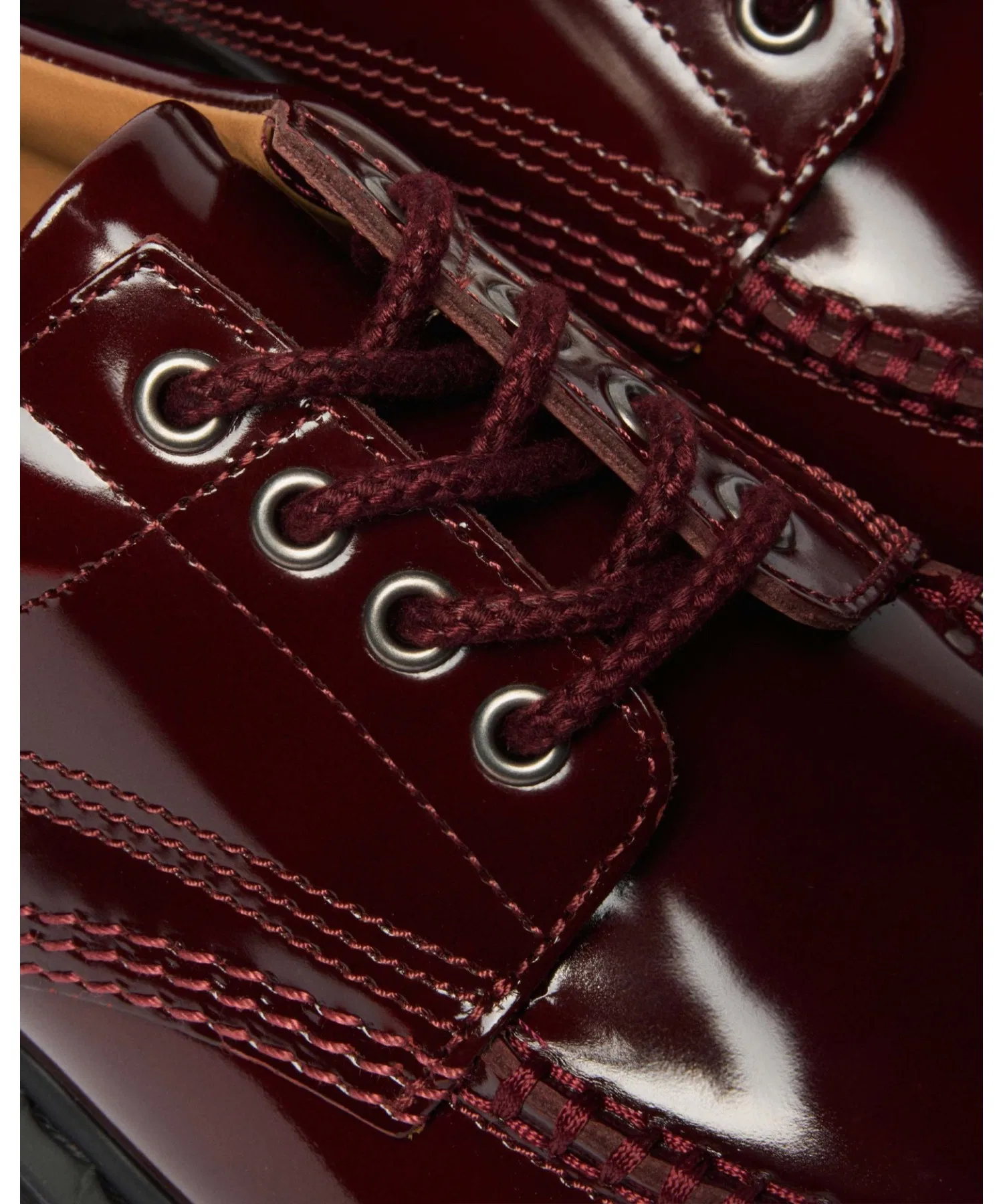 Унисекс обувь Dr. Martens LOWELL 4 отверстия из кожи вишнёво-красного цвета — фото 3