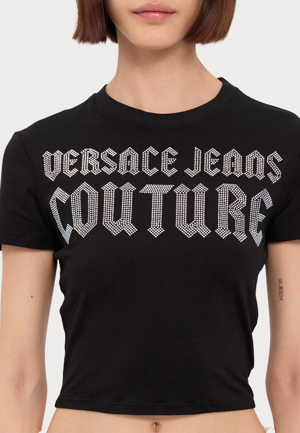 

Футболка с набивным рисунком LOGO GOTH STRASS Versace, черный