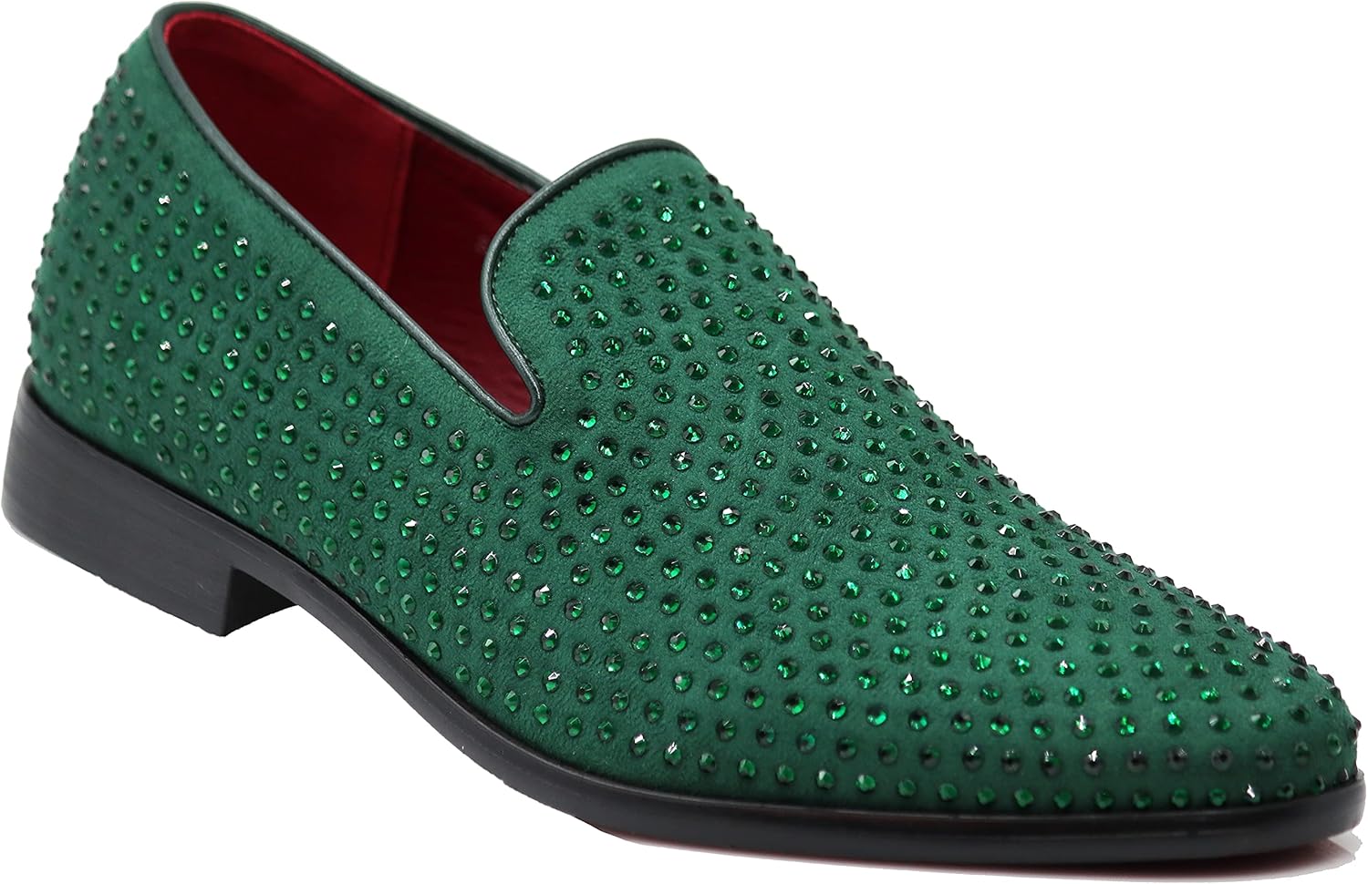 

Мужские винтажные бархатные лоферы SPK26 с кристаллами, дизайнерские туфли без застежки, классические туфли для смокинга Enzo Romeo, оливковый