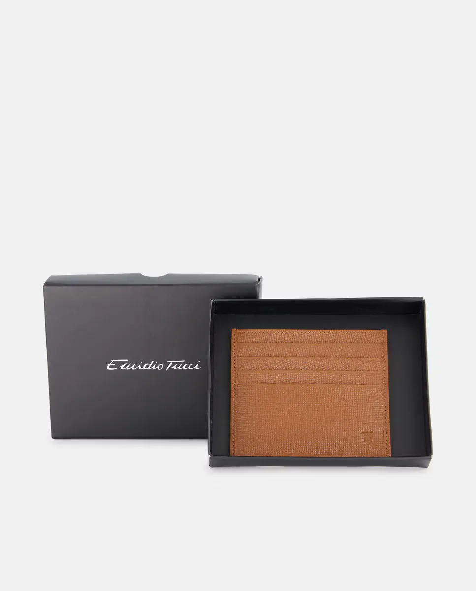 

Визитница из кожи Safiano Emidio Tucci, цвет Tabaco