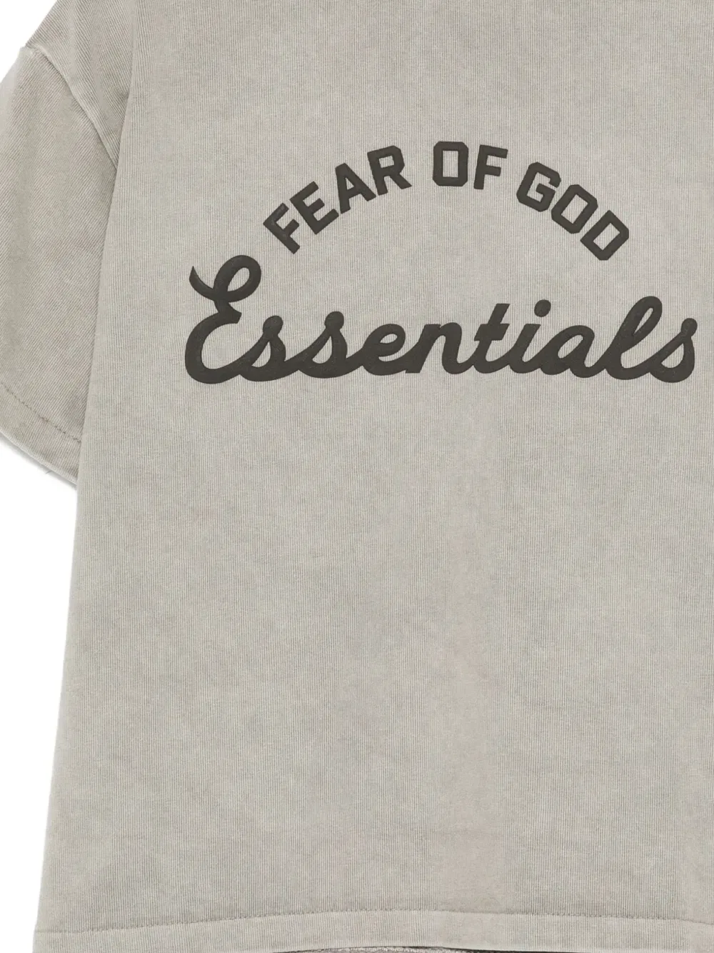 Футболка с круглым вырезом и принтом логотипа Fear Of God Essentials Kids, серый — фото 3