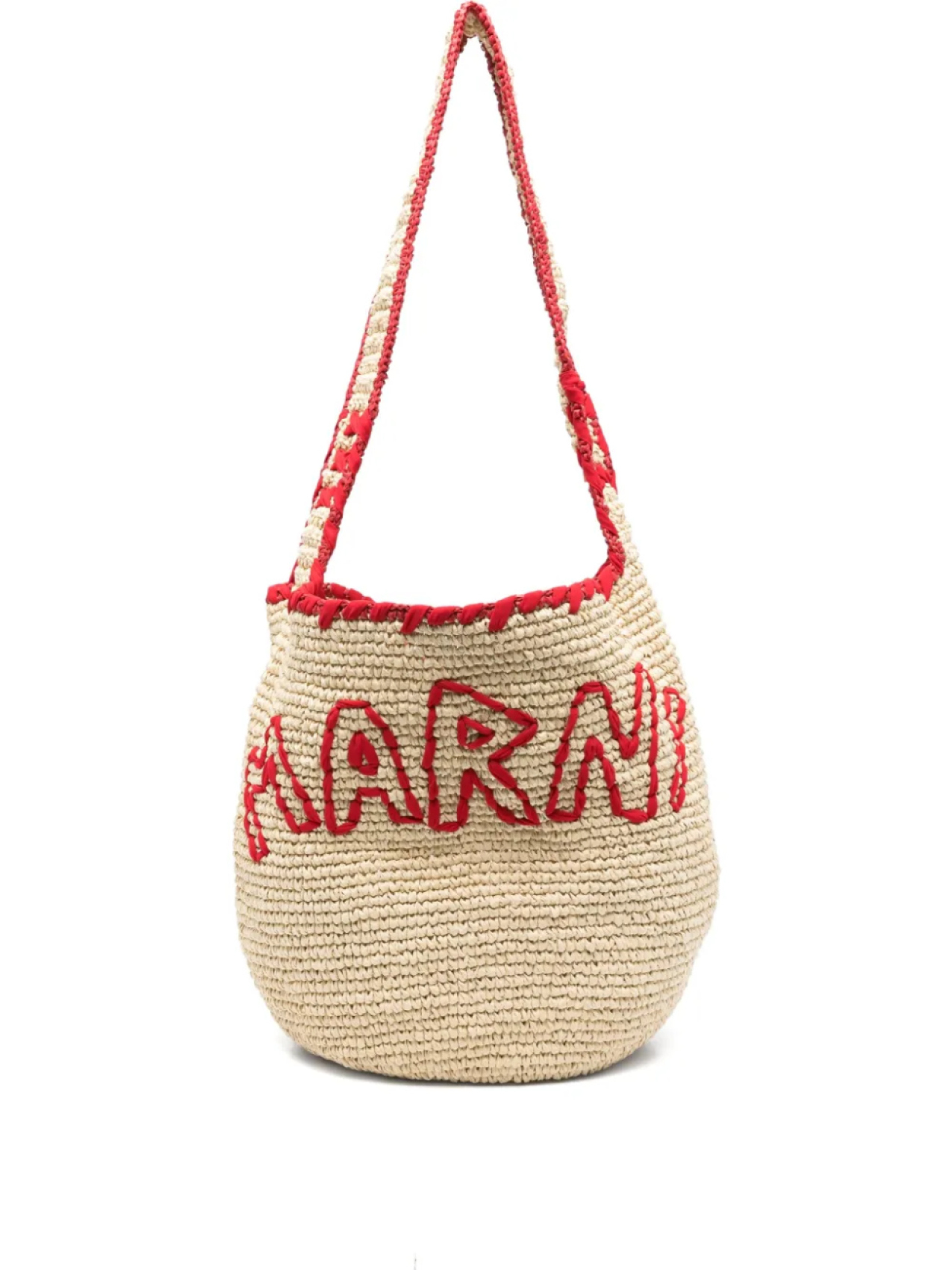 

Сумка через плечо из бумаги с вышитым логотипом Marni, нейтральный
