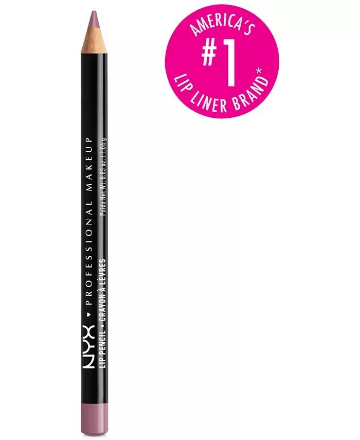 

Тонкий карандаш для губ, кремовый стойкий карандаш для губ Nyx Professional Makeup, цвет Prune